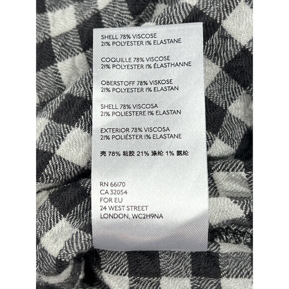 Anthropologie Isadora Button Back Shirt XS Black White Gingham Soft Flannel - Picture 7 of 9